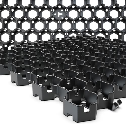 Standartpark Vodaland Permeable Pavers - HexPave Grass & Gravel Permeable Paver System - 100% Recycled PPE Plastic Pavers, Handles 27,000 lbs, 1" Depth, 325 s.f / 110 Units - size: 325 Sq Ft