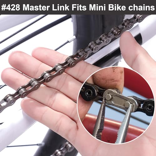 PAGOW 15pcs #428 Chain Master Link Roller, Steel Alloy Heavy Duty Connector for Bike Bicycle Mini Karting Pit ATV Scooter Baja Doodle Bug Motovox Harbor Freight Predator 212cc Go Kart Cart - size: #428 15pcs