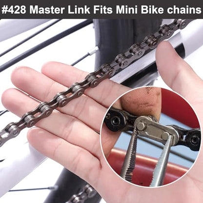 PAGOW 15pcs #428 Chain Master Link Roller, Steel Alloy Heavy Duty Connector for Bike Bicycle Mini Karting Pit ATV Scooter Baja Doodle Bug Motovox Harbor Freight Predator 212cc Go Kart Cart - size: #428 15pcs