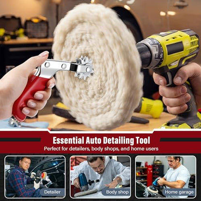 Dreyoo Buffing Pad Cleaning Tool, Metal Spur for Wool Polishing Pads