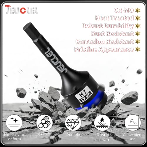 7mm Hex Impact Bit Socket, H7 1/2" Drive Allen Socket, Cr-Mo Steel - size: 1PC | H7 7MM