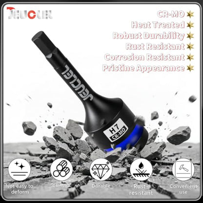 7mm Hex Impact Bit Socket, H7 1/2" Drive Allen Socket, Cr-Mo Steel - size: 1PC | H7 7MM