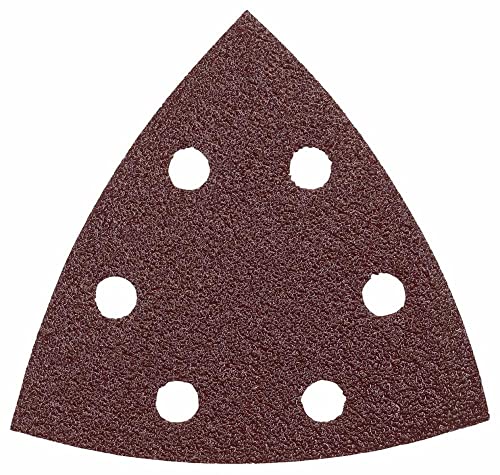 BOSCH SDTR060 Detail Triangle, Hook & Loop Sanding Sheet, Brown 60 Grit, 5-Pack - size: 5 Pack, style: 60 Grit