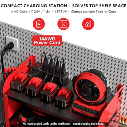 KSVO Power Tool Organizer Wall Mount with Drill Rack & Locking Drawers
