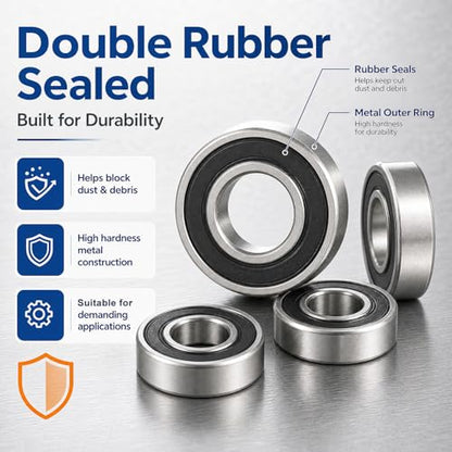 10 PCS 688-2RS Ball Bearings, Double Rubber Sealed Deep Groove Ball Bearings, 8mm x 16mm x 5mm Miniature Bearings for 3D Printer, Home Appliances, Robotics, and ect (688 2RS)