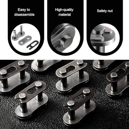 10 PCS #415 Roller Motorcycle Chain Master Links, Heavy Duty Manganese Steel Drive Chain Repair Master Connector Links, Universal for ATV Quad Scooter Motorcycle Go Kart Moped Mini Bike - size: #415