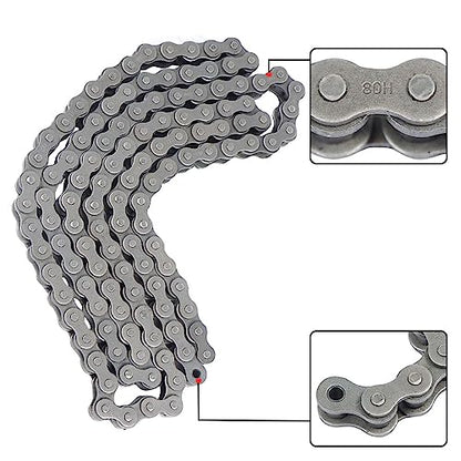 80H Heavy Duty Roller Chain 10 Feet with 1 Connecting Links 120 Links