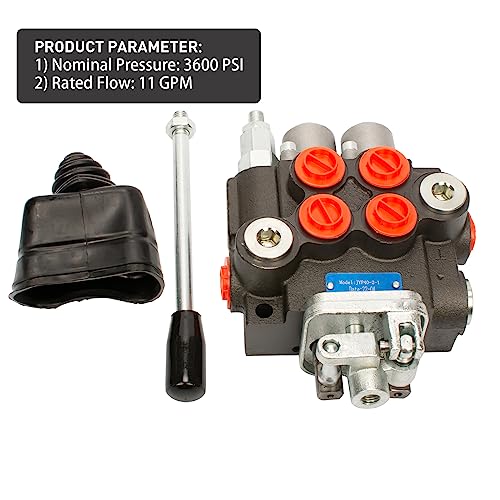 Hydraulic Control Valve with Joystick, 2 Spool 11GPM Hydraulic Directional Valve for Log Splitters, Tractors Loaders - size: 11GPM 2 Spool 1 Joystick