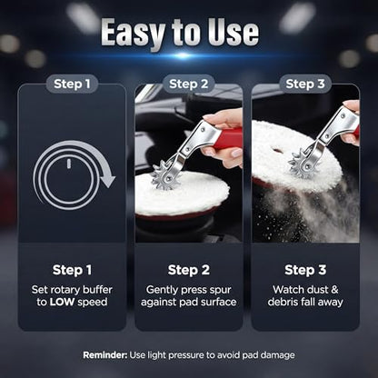 Dreyoo Buffing Pad Cleaning Tool, Metal Spur for Wool Polishing Pads