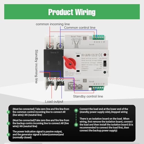 2P 100A Dual Power Automatic Transfer Switch, 220V - size: 2P 100A 220V