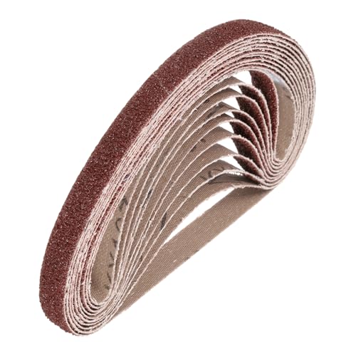 HARFINGTON 1/2 x 24 Inch Sanding Belts, 10 Pcs 36 Grit Aluminum Oxide - size: 1/2 x 24 inch(36 grit)