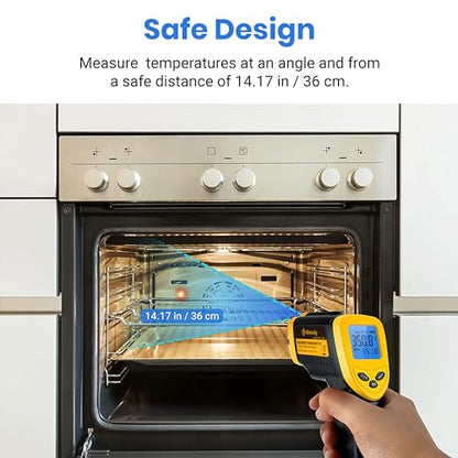 Etekcity Infrared Thermometer Laser Temperature Gun, -58°F~1130°F - color: Light Yellow, style: Advanced