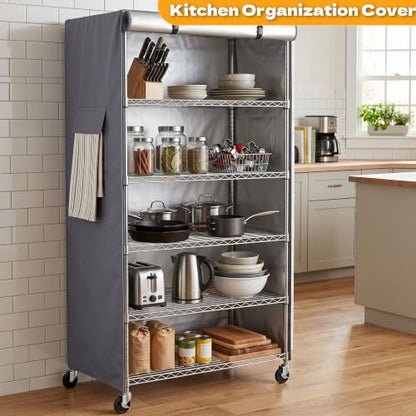 Shelving Cover for Shelving Units, Fits 36"x18"x54" Standing shelf - color: Grey, size: 36"W x 18"D x 54"H