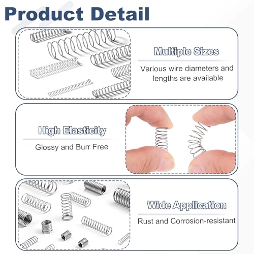 uxcell 50Pcs 304 Stainless Steel Compression Springs,0.5mmWD, 4mm ODx45mm L - size: 4mmx45mm