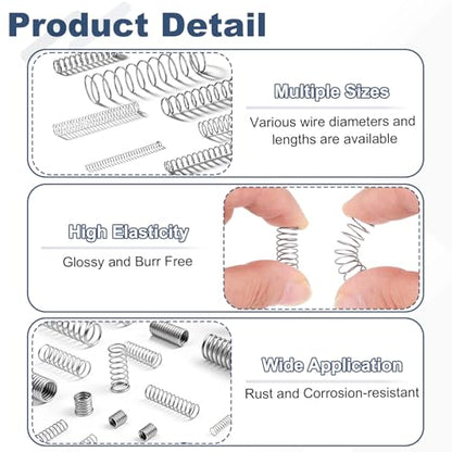 uxcell 50Pcs 304 Stainless Steel Compression Springs,0.5mmWD, 3mm ODx50mm L - size: 3mmx50mm