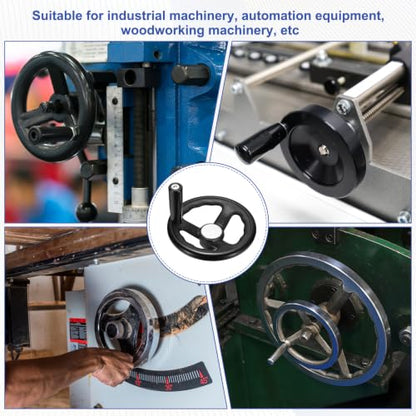 uxcell Handwheel with Revolving Handle, 0.6" Hole x 6.3" OD, Black - size: 0.6" Hole x 6.3" OD