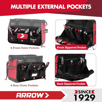 ARROW 17" Large Tool Bag with 36 Multipurpose Pockets, Tool Bags for Men - size: 17 Inch
