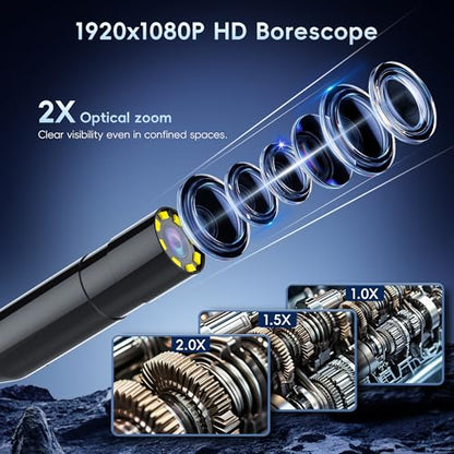 50FT Endoscope Camera with Light-1080P HD Borescope Inspection Camera - size: 15M
