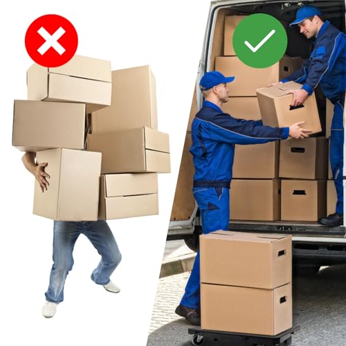 Furniture Mover with Wheels, Heavy Duty Moving Dolly Interlocking Design Small Flat Dolly Cart, 16 Inch, Black (1)