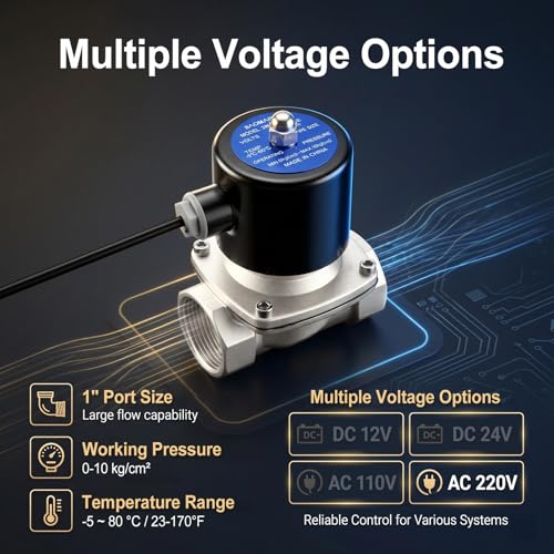 BAOMAIN 1" PT 304 SS Energy Saving Electric Solenoid Valve AC 220V NC - color: N/C- 304 Stainless Steel - Energy Saving, size: AC220V