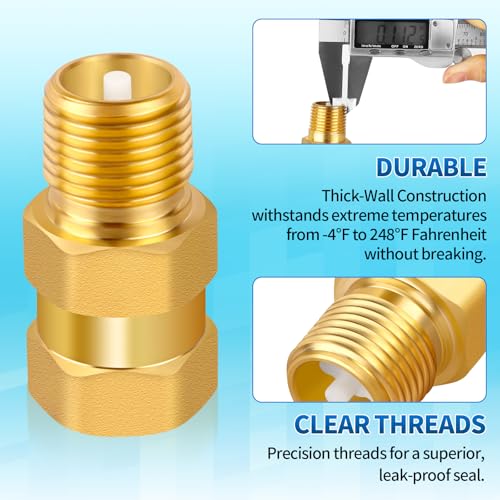 1/2'' NPT Lead-Free Brass RV Camper Water Heater Check Valve, Male-Female - style: Male to Female
