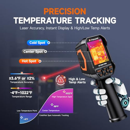FOXWELL RT280 PRO Thermal Imaging Camera, Dual-Lens, 512 x 384 TISR, Black