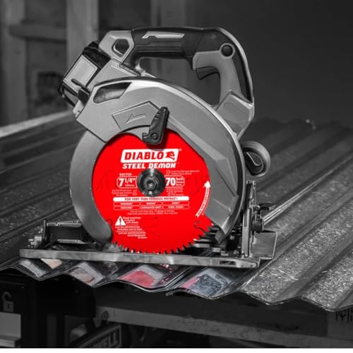 Diablo 7-1/4-Inch x 70-Teeth Steel Demon Carbide Saw Blade for Thin Metal - Ideal for Mild Steel Cutting, 12 Gauge or Thinner - Tico Hi-Density Carbide, Triple Chip Grind - D0770F - size: 7-1/4", style: 70 TCG