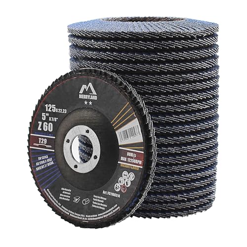 Merryland 20 Pack 60 Grit Flap Disc 5 inch Metal T29 Flap Wheel - style: Z60 20PCS