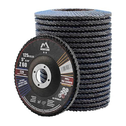 Merryland 20 Pack 60 Grit Flap Disc 5 inch Metal T29 Flap Wheel - style: Z60 20PCS