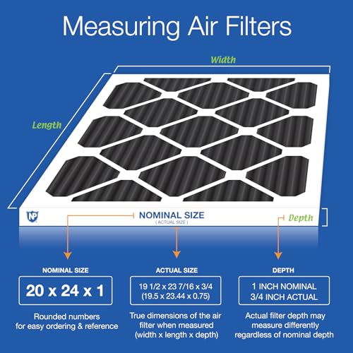 Nordic Pure 20x24x1 Pleated MERV 8 Pure Carbon Air Filters 12 Pack - style: MERV 8 Pure Carbon