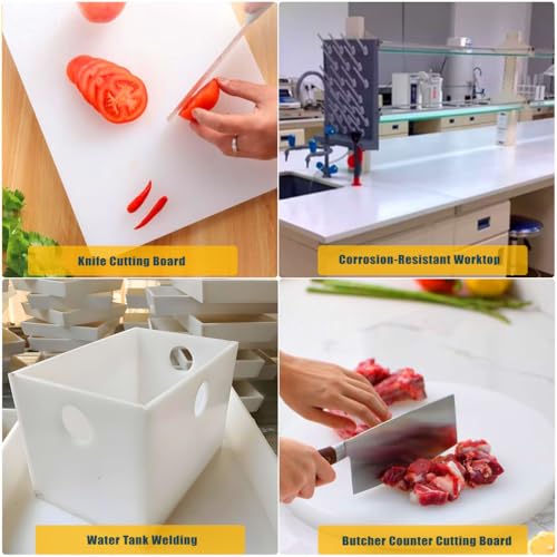 Polypropylene Sheet Rigid Plastic Board, Engineering Plastic Sheet Lightweight PP Panel for Cutting Board, DIY, Water Tank, 5mm Thick, White 400x600mm - size: 400x600x5mm