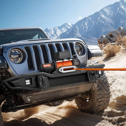 VEVOR Electric Winch, 12000 lbs Load Capacity, 12V DC Truck Winch with Φ0.36 in x 75.5 ft Synthetic Rope, Wireless & Wired Remote Control, IP55 Waterproof for Towing Off-Road SUV Jeep Trailer