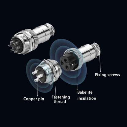 32.8Ft GX12 2Pin Female to Male Aviation Connector Cable,Metal Circular Adapter PVC Cable Connector 7A/125V,12mm for Electrical and Electronic Connections AWG20 Cable 10M - size: 2Pin