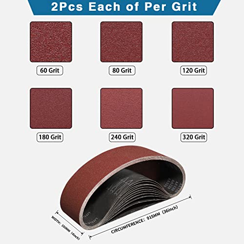 28Pack 4x36 Inch Sanding Belts and 6 Inch PSA Sanding Discs Set - size: Sanding disc&belts