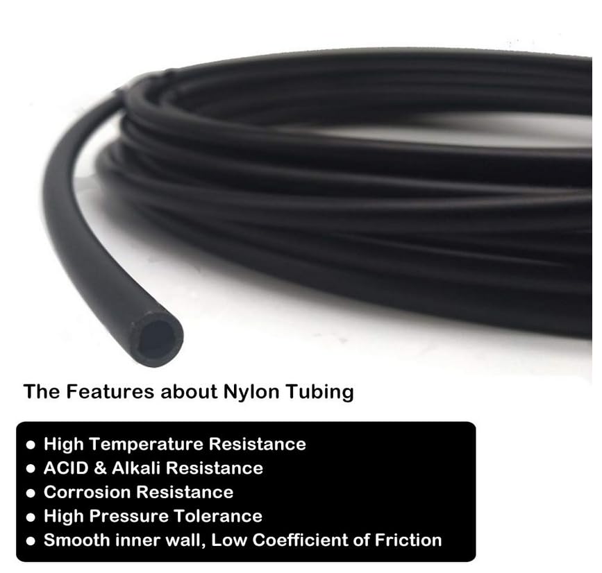 Ecoverve1/4 inch od Black Pneumatic Tube - 32.8ft Air Brake Tubing PU Line Hose Tube 1/4''OD Tube-32.8FT - style: 1/4''OD Tube-32.8FT