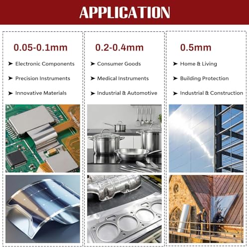 304 Stainless Steel Foil Roll, 0.1mm x 100mm x 1M Stainless Steel Sheet, Metal Foil for Crafts, Electronic Equipment, Industry Machinery, Hardware - size: 0.1mm x 100mm x 1M