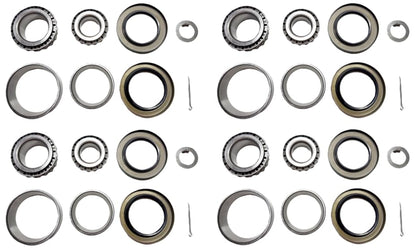 (Set of 4) WESTERNPRIME Trailer Hub Wheel Bearing Kit 25580 14125A Double Lip Grease Seals 10-36 2.250'' I.D. and 10-10 2.125'' I.D. for 7000 lb. Tandem Axles