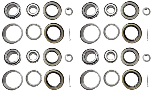 (Set of 4) WESTERNPRIME Trailer Hub Wheel Bearing Kit 25580 14125A Double Lip Grease Seals 10-36 2.250'' I.D. and 10-10 2.125'' I.D. for 7000 lb. Tandem Axles