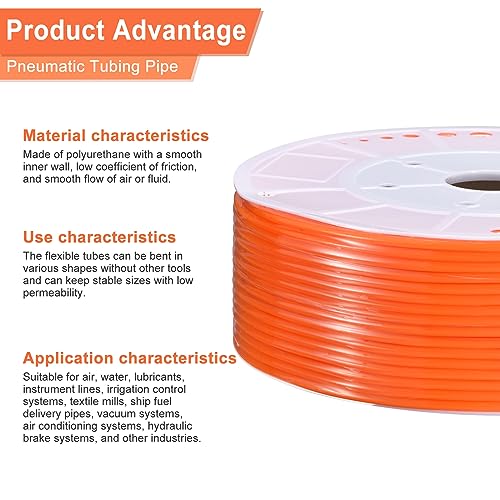 MECCANIXITY 525ft/160m 6x4mm Pneumatic Tubing Pipe PU Air Line Tubing Red - color: Red, size: OD6mm*ID4mm 525ft (160 Meters)