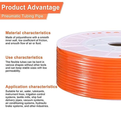 MECCANIXITY 525ft/160m 6x4mm Pneumatic Tubing Pipe PU Air Line Tubing Red - color: Red, size: OD6mm*ID4mm 525ft (160 Meters)