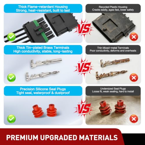 Nilight 78PCS 3 Kits 6 Pin Waterproof Automotive Electrical Connector Kit - size: 6Pin Spark Plug Connector 78PCS