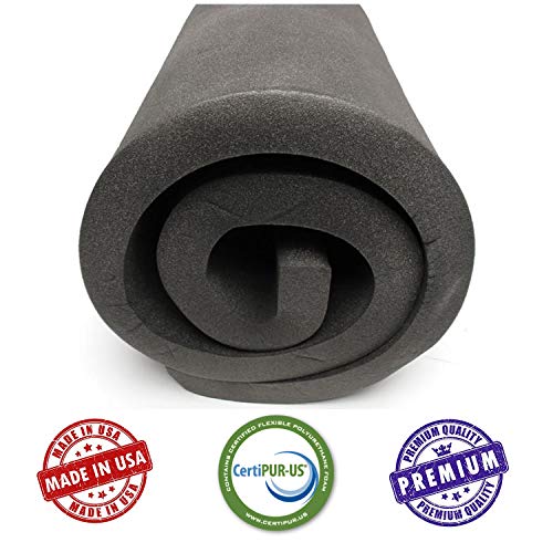 AK TRADING CO. 3" H X 24" W X 72" L CertiPUR-US® Certified Rubber Foam Sheet Cushion (Seat Replacement, Upholstery Sheets, Foam Padding, Acoustic Foams Sheet) - size: 3" H X 24" W X 72" L
