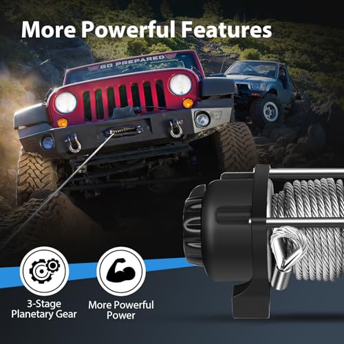 4500LBS electric winch, 12V 4500LBS winch Steel Cable Winch