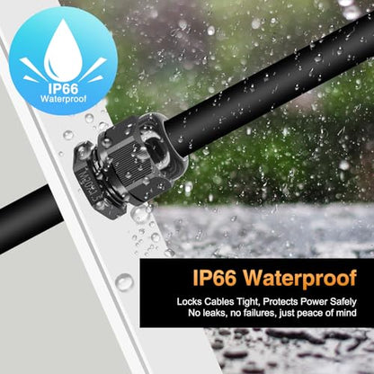 USUPERINK 80PCS Waterproof Cable Glands M20x1.5, Adjustable 6-12mm Black Cable Connectors, IP66 Nylon Compression Gland Kit, 20mm Fitting Hole for Electrical Junction Boxes, Outdoor Use