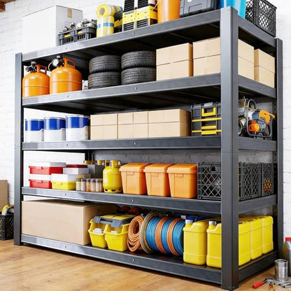 84" H 5-Tier Heavy Duty Storage Shelves, 3000LBS Capacity Adjustable Metal Industrial Garage Shelving Units,Freestanding Storage Rack for Shop and Warehouse, 84" H x 55" W x 24" D - size: 84"H × 55"W × 24"D