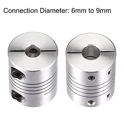 uxcell Motor Shaft 6mm to 9mm Helical Beam Coupler Coupling 25mm Dia 30mm Length - size: 6mm to 9mm