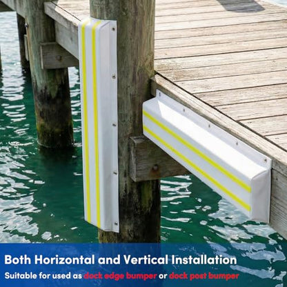 Dock Bumpers 36 Inch/48 Inch/58 Inch/72 Inch, Boat Dock Bumpers with Upgrade Reflective Strip and Stainless Steel Screws, Dock Fenders Bumper Guards Marine Grade (Black/White/Gray) -1 Pack 2 Pack - color: White, style: 48in-2pack