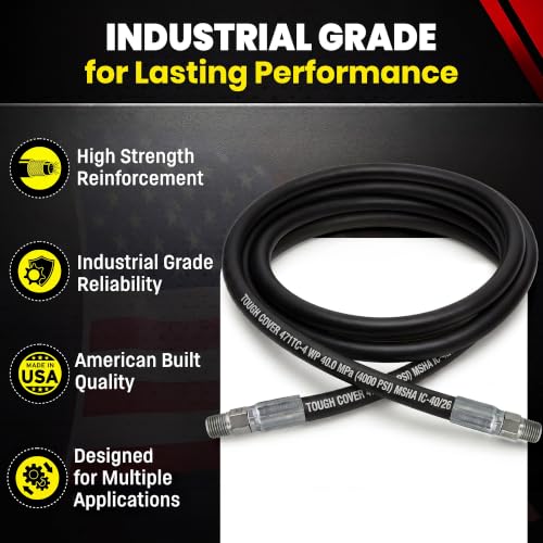 Chenango Supply 1/4" Hydraulic Hose Assembly – 2-Wire Reinforced, Male NPT × Male NPT, 4000 PSI Working Pressure – Assembled in USA – (1/4" × 4' 6") - size: 1/4" x 4' 6"