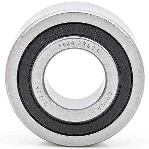 [2-Pack] 1640-2RS - Deep Groove Radial Ball Bearing 7/8 in x 2 in x 9/16 in (ID x OD x Width) | 22.2 mm x 50.8 mm x 14.3 mm (ID x OD x Width) with Double Rubber Seal