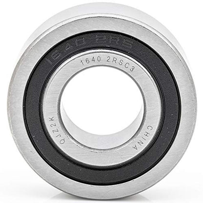 [2-Pack] 1640-2RS - Deep Groove Radial Ball Bearing 7/8 in x 2 in x 9/16 in (ID x OD x Width) | 22.2 mm x 50.8 mm x 14.3 mm (ID x OD x Width) with Double Rubber Seal